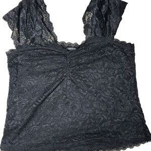 Torrid Black Lace Trim Blouse